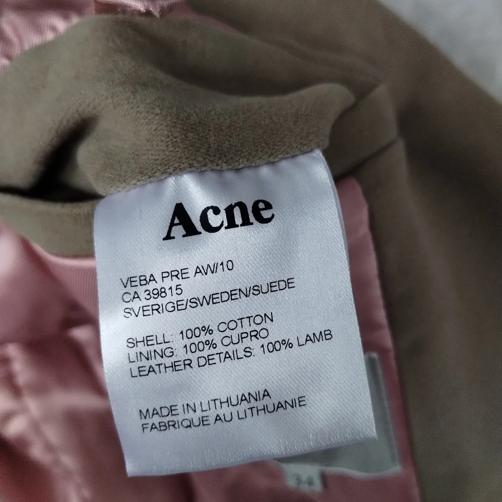 Acne Shearling Cotton Jacket XS - Picture 4 of 9